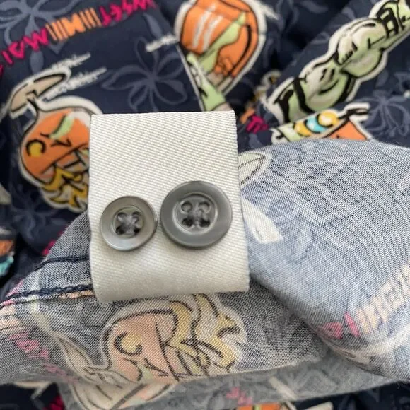 Reyn Spooner Pau Hana Camp Shirt Men's S Blue Cocktail Print Short Sleeve Hawaii - Picture 8 of 8